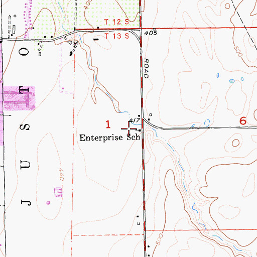 Topographic Map of Enterprise School, CA
