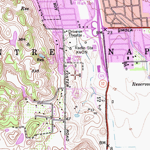 Topographic Map of Entre Napa, CA
