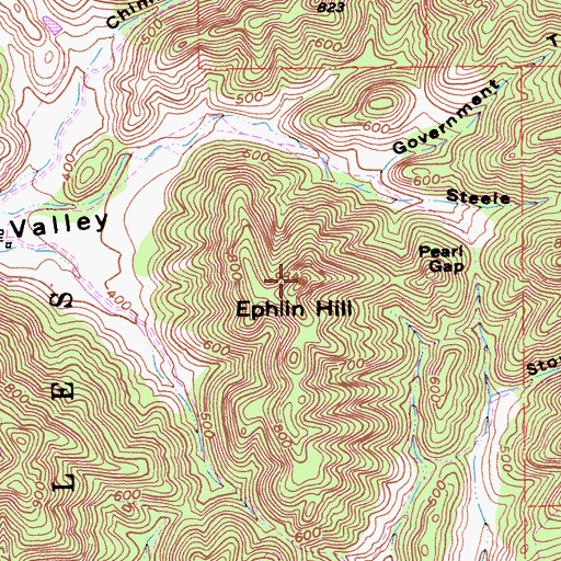 Topographic Map of Ephlin Hill, CA
