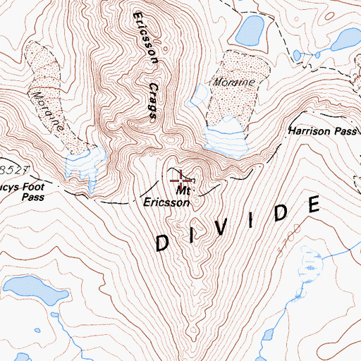Topographic Map of Mount Ericsson, CA