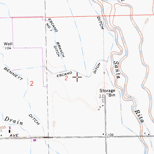 Topographic Map of Escano Ditch, CA