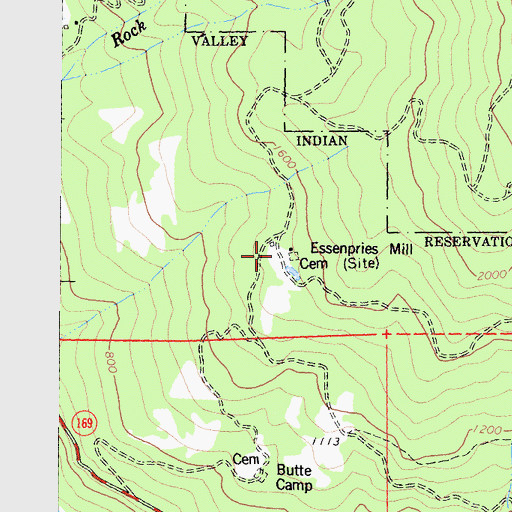 Topographic Map of Essenpries Mill, CA