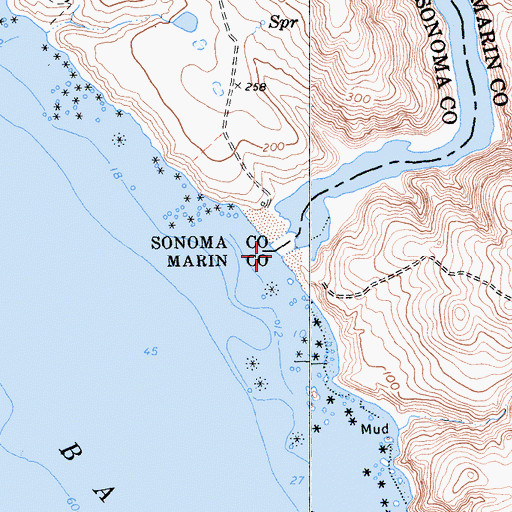 Topographic Map of Estero Americano, CA