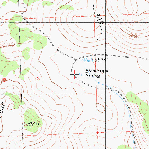 Topographic Map of Etchecopar Spring, CA