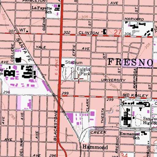 Topographic Map of Euless Park, CA