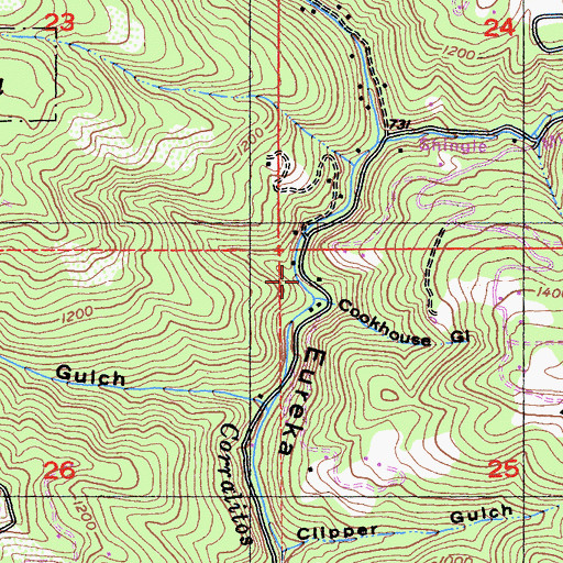 Topographic Map of Eureka School (historical), CA