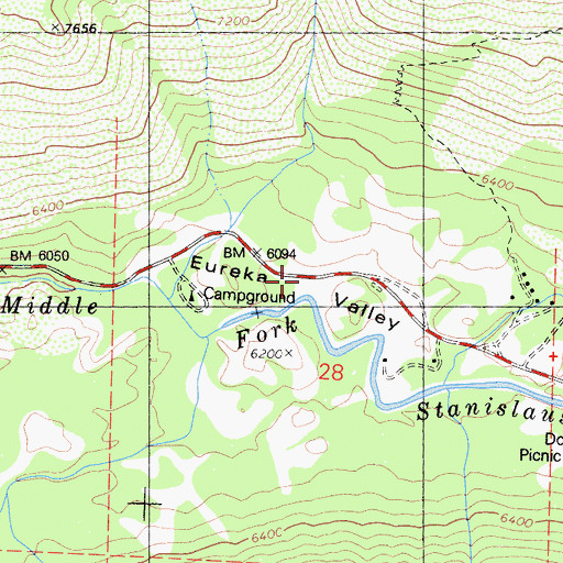 Topographic Map of Eureka Valley, CA