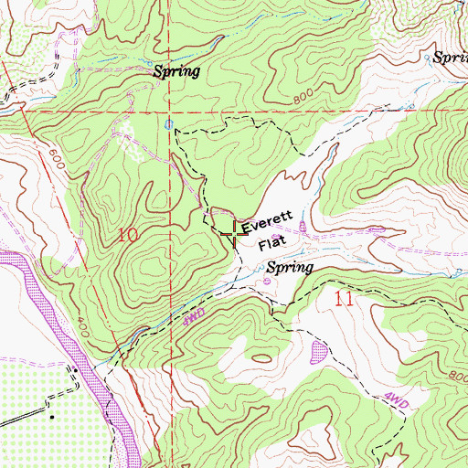 Topographic Map of Everett Flat, CA