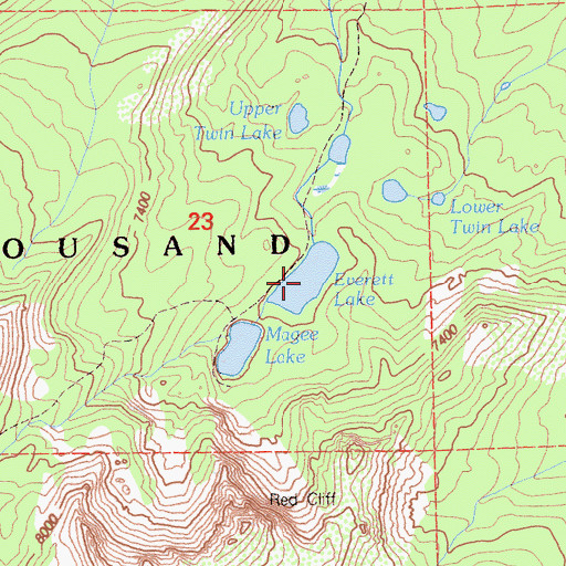 Topographic Map of Everett Lake, CA