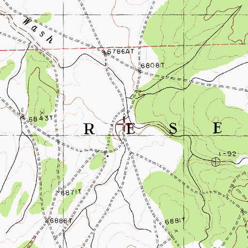 Topographic Map of Burnt Pion Wash, AZ