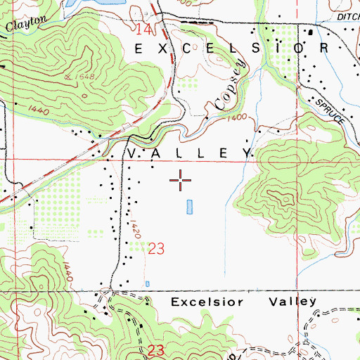 Topographic Map of Excelsior Valley, CA