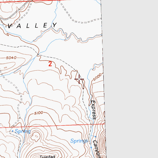 Topographic Map of Express Canyon, CA