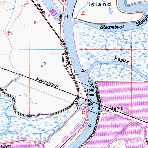 Topographic Map of Fagan Slough, CA