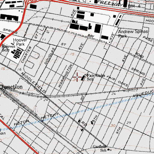 Topographic Map of Fair Oaks Elementary School, CA