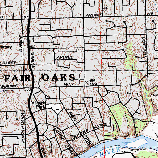 Topographic Map of Fair Oaks Elementary School (historical), CA
