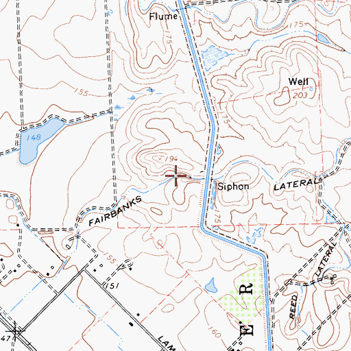 Topographic Map of Fairbanks Lateral, CA