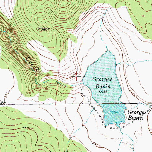 Topographic Map of Georges Basin Dam, AZ