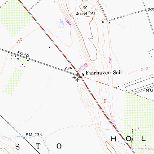Topographic Map of Fairhaven School, CA