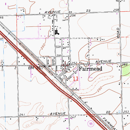 Topographic Map of Fairmead, CA