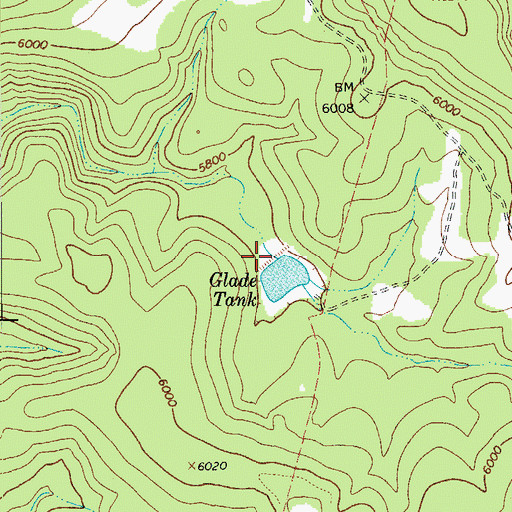 Topographic Map of Glade Dam, AZ