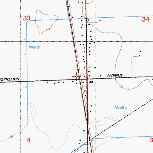 Topographic Map of Fairview Church, CA