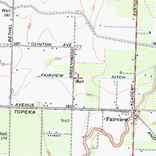 Topographic Map of Fairview Ditch, CA
