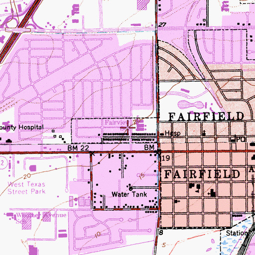 Topographic Map of Fairview Elementary School, CA