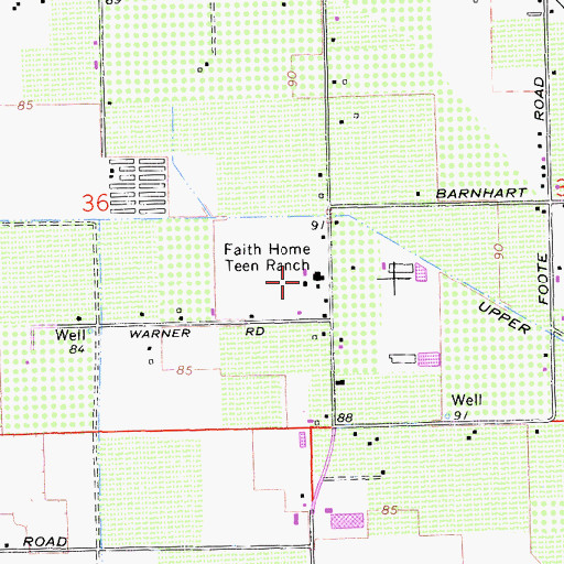 Topographic Map of Faith Home Teen Ranch, CA