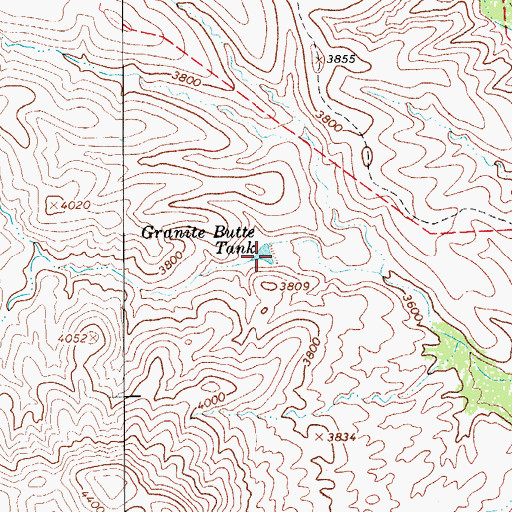 Topographic Map of Granite Butte Dam, AZ