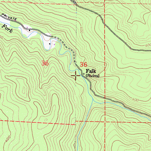 Topographic Map of Falk, CA