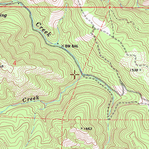Topographic Map of Fall Creek, CA