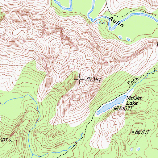 Topographic Map of Falls Ridge, CA