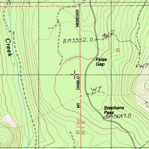 Topographic Map of False Gap, CA