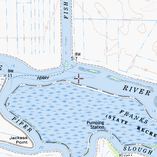 Topographic Map of False River, CA