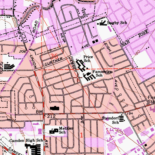 Topographic Map of Fammatre Charter School, CA