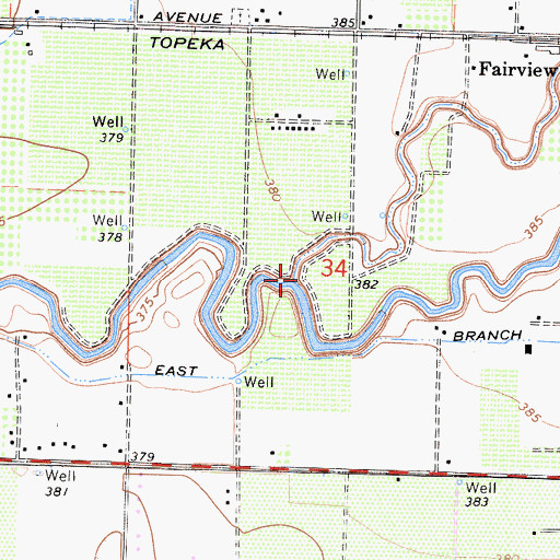 Topographic Map of Fancher Creek, CA