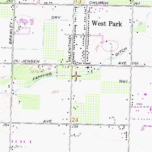 Topographic Map of Fanning Ditch, CA