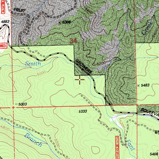 Topographic Map of Fant Creek, CA