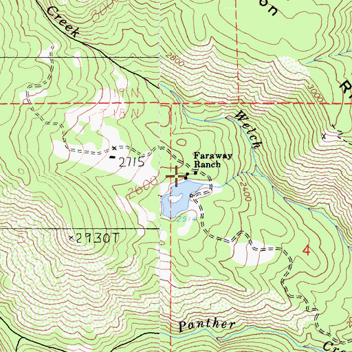 Topographic Map of Faraway Ranch, CA