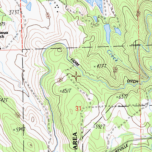 Topographic Map of Farm Ditch, CA