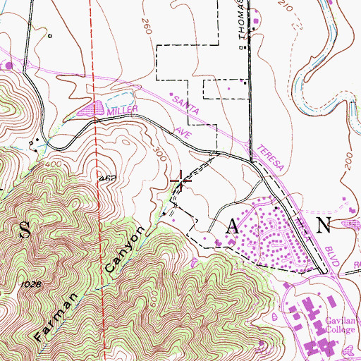 Topographic Map of Farman Canyon, CA