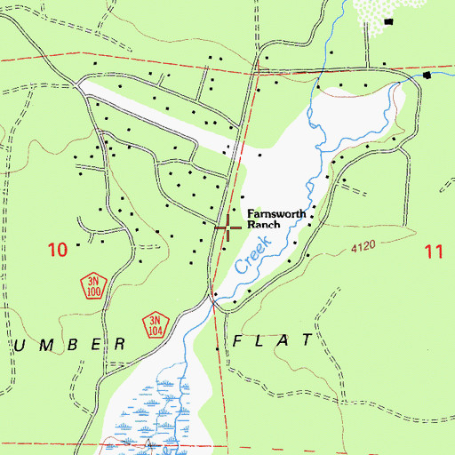 Topographic Map of Farnsworth Ranch, CA