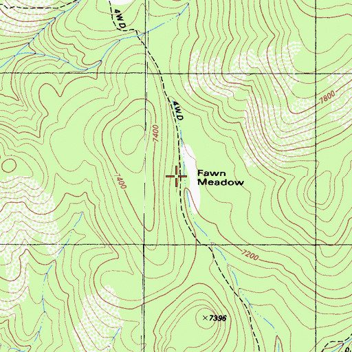 Topographic Map of Fawn Meadow, CA