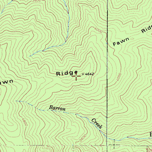 Topographic Map of Fawn Ridge, CA