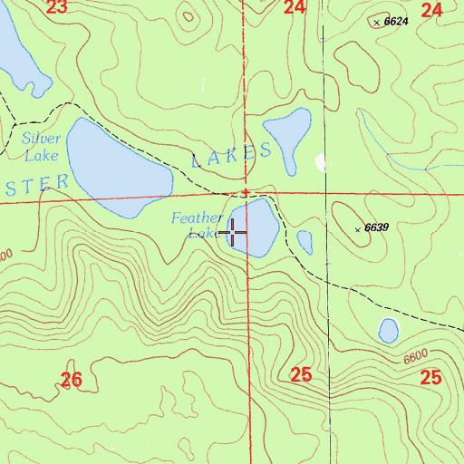 Topographic Map of Feather Lake, CA