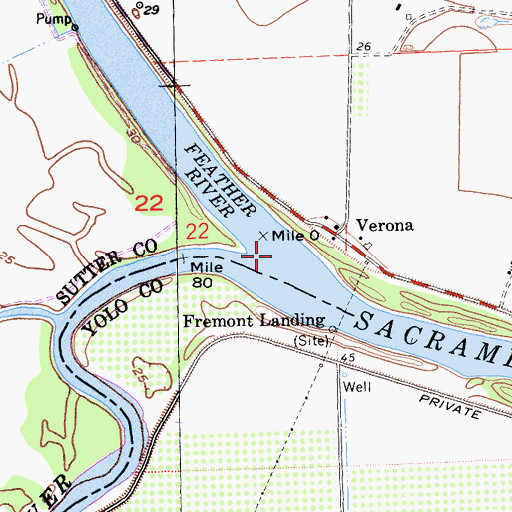 Topographic Map of Feather River, CA