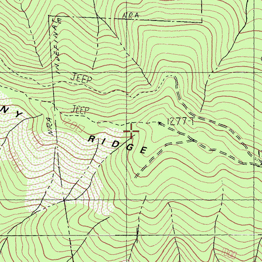 Topographic Map of Feeny Ridge, CA