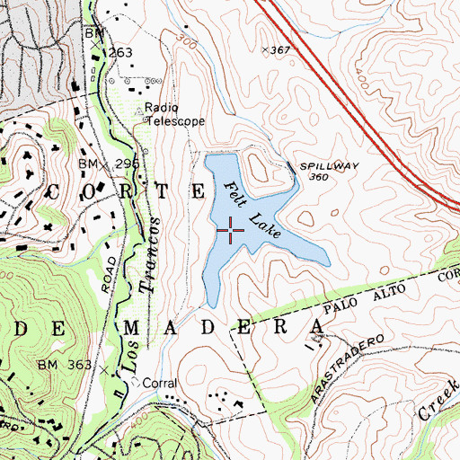 Topographic Map of Felt Lake, CA