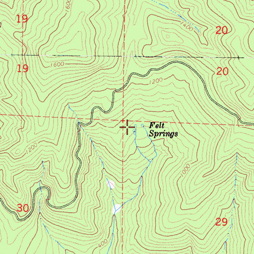 Topographic Map of Felt Springs, CA