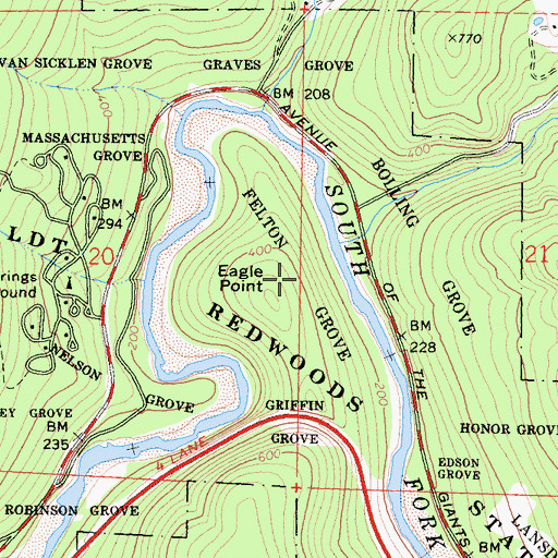 Topographic Map of Felton Grove, CA